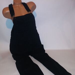 American Bazi Overalls Denim Jeans 1X Black Skinny Distressed Pockets Carpenter